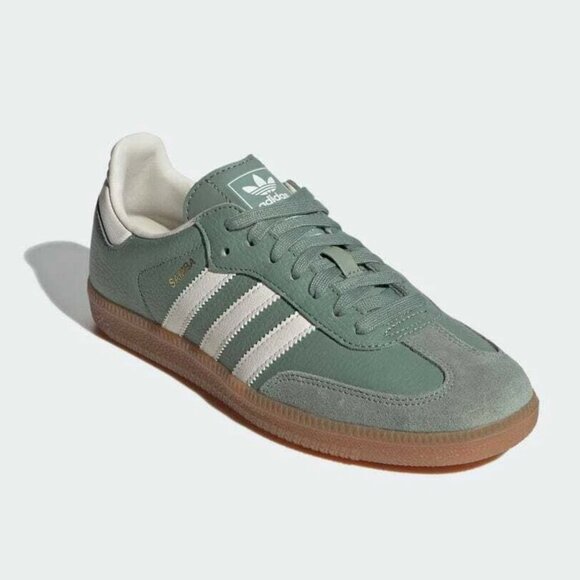adidas Shoes - adidas Samba OG Shoes - Silver Green / Chalk White / Gum